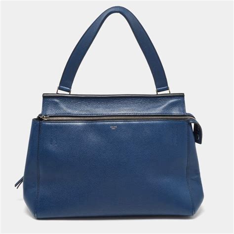 Edge leather handbag Celine Blue in Leather 